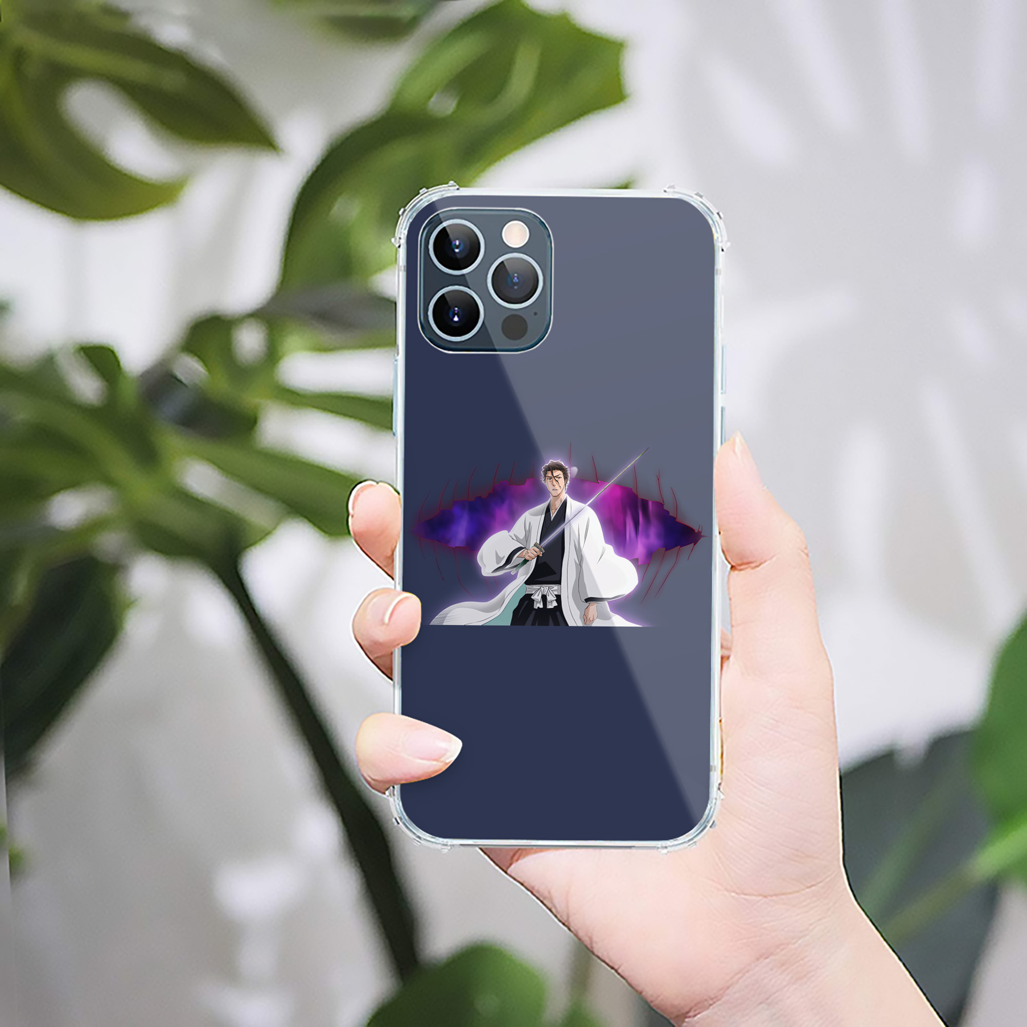 （画像用） ブリーチ 藍染 惣右介（あいぜん そうすけ） BLEACH Aizen Sousuke 【iPhone 12シリーズ対応】透明スマホケース（クリアソフトケース）